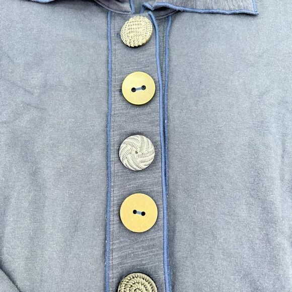 Soft Surroundings Sullivan Jacket Blue Decorative Buttons Size Small - Picture 3 of 4